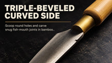 Hand-Forged Bamboo Carving Knife with Bamboo Handle